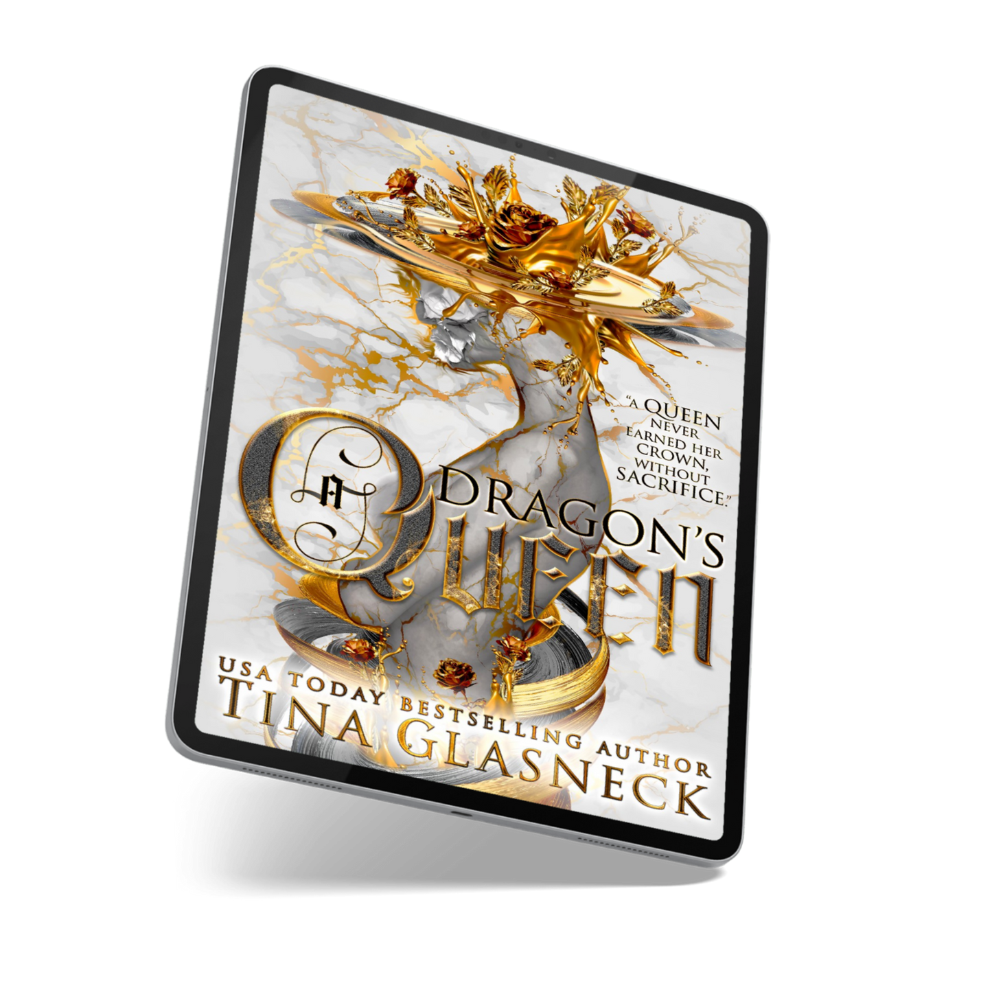 eBook cover of A Dragon’s Queen romantasy novel featuring dragons and magic