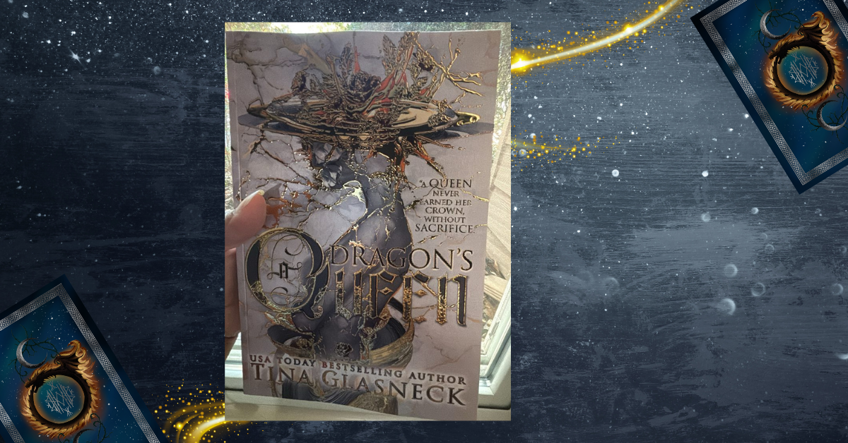 Book titled 'Dragon's Queen' by Tina Glasneck with a fantasy design on the cover.